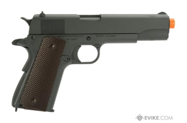 Image of Cybergun / Spartan Military &amp; Law Enforcement Officially Licensed Colt 1911A1 Pistol with Parkerized Finish by Cybergun, Gun Metal / Brown, 180532 / EVKCCB760BAB