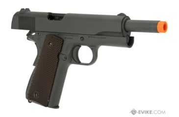 Image of Cybergun / Spartan Military &amp; Law Enforcement Officially Licensed Colt 1911A1 Pistol with Parkerized Finish by Cybergun, Gun Metal / Brown, 180532 / EVKCCB760BAB