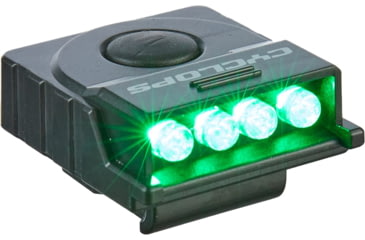 Image of Cyclops Hat Clip Green LED Light Headlamp, Black, CYC-HCBLK-G