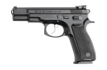 Image of CZ-USA 85-Combat Pistol, 9mm Luger, 4.7in barrel, steel frame, black plastic grip, recoil operated semi-automatic, adjustable target, 16 round magazine, CZ-85 CB-9MM-4.7-1-FRRMPG
