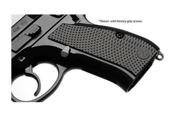 Image of CZ Custom Checker CZ 75 Compact Pistol Grip Panels, Black, 10170