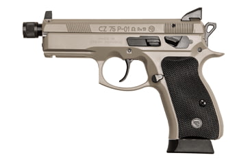 Image of CZ-USA P-01-Omega Pistol, 9mm Luger, 4.4in barrel, aluminum alloy frame, black rubber grip, recoil operated semi-automatic, 3-dot fixed night sights, 16 round magazine, CZP01OMEGA9MM4.41FRRMPG