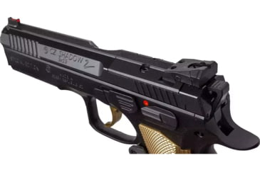 Image of CZ-USA Shadow 2 Gold Digger OR FS Semi Auto Pistol, 9mm Luger, 4.89 inch Barrel, Adjustable Rear Sght, Golden Grip, 2-Mag 19 Rounds Capacity, 91242