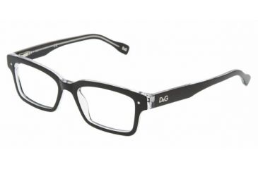 Image of D&amp;G DD1176 SV Prescription Eyeglasses Black Top On Clear Frame / 50 mm Prescription Lenses, 675-5017