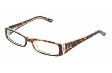 Image of D&amp;G DD 1179 Eyeglasses Styles - Havana On Transparent Frame w/Non-Rx 49 mm Diameter Lenses, 556-4916