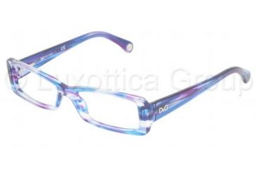 Image of D&amp;G DD 1193 Eyeglasses, Striped Trasp Blue Frame w/Non Rx 50 mm Diameter Lenses, 1679 5016