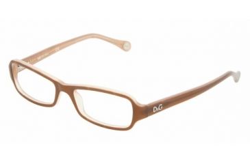 Image of D&amp;G DD 1201 Eyeglasses Styles - Brown On Beige Frame w/Non-Rx 50 mm Diameter Lenses, 1765-5016