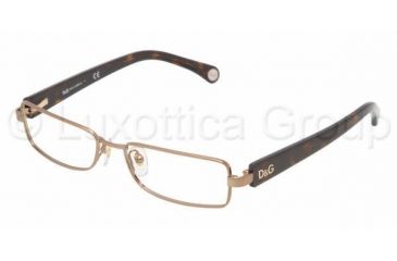 Image of D&amp;G DD 5065 Eyeglasses Styles - Light Gold Frame w/Non-Rx 51 mm Diameter Lenses, 373-5116