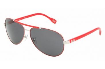 Image of D&amp;G DD6078 Progressive Sunglasses - Silver/Red Gray Frame / 61 mm Prescription Lenses, 063-87-6112