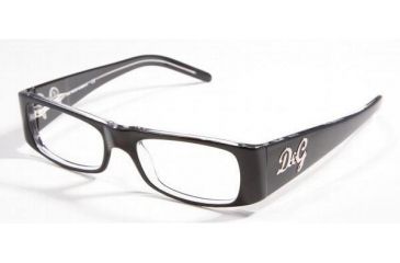 Image of D&amp;G Eyeglass Frames DD1130-675-5117 Black Top On Clear Frame
