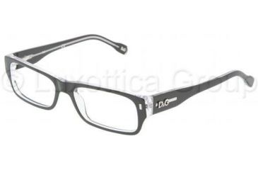 Image of D&amp;G DD1204 Progressive Prescription Eyeglasses 675-5116 - Black On Crystal 