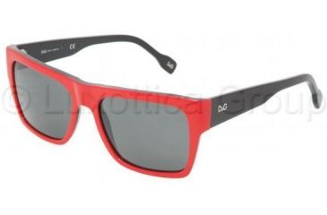 Image of D&G DD3044 Sunglasses 768/87-5618 - Red On Black Gray Blue