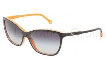Image of D&amp;G DD3074 Sunglasses 19468G-5915 - Top Black On Orange Gray Gradient