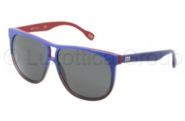 Image of D&amp;G DD3076 Progressive Prescription Sunglasses DD3076-196987-5911 - Lens Diameter 59 mm, Frame Color Blue Gradient on Red