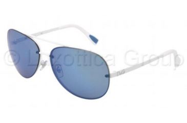 Image of D&amp;G DD6086 Sunglasses 011/55-6414 - White Frame, Blue Mirror Lenses