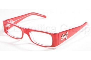Image of D&amp;G Eyeglass Frames DD1130 Black Top On Clear Frame 549-5117 - Red On Transparent 