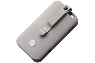 Image of D Rocket Design Auto Squarehead Button Lock Automatic Folding Knives, 1.25in Satin Bohler M390 Stainless Blade, Gray Titanium Handle, SQUAREHEAD-SMOOTH