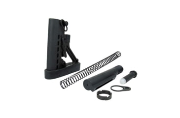 Image of TacFire AR-15 Mil-Spec Buffer Tube Kit w/6 Position Stock w/ Buttpad, Black, Small, MAR050-B
