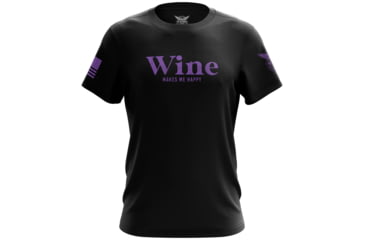 Image of We the People Holsters Wine Makes Me Happy Short Sleeve Shirt A4F991F7, 6884869996642