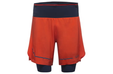 Image of GOREWEAR Ultimate 2in1 Running Shorts Mens in Fireball/Orbit Blue Medium Slim fit DDFE80E6, 100759-AYAU-L