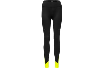 Image of GOREWEAR CONCURVE Thermo Running Tights Womens in Black/Neon Yellow 2XS Form fit D1D6CBBB, 101090-9908-34