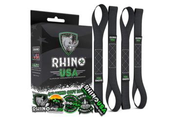 Image of Rhino USA 1.7 x 17 Soft Loop Tie-Down Straps 4-Pack CDB599EF, Blue, SOFT4PACK-BLU
