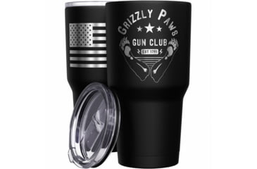 Image of We the People Holsters Grizzly Paws Gun Club + American Flag Stainless Steel Tumbler 9E2918F5, 4484908580962