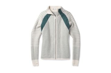 Image of Smartwool Dacono Ski Full Zip Sweater-Women's, Moonbeam Heather, Extra Small, SW000315A10-XS