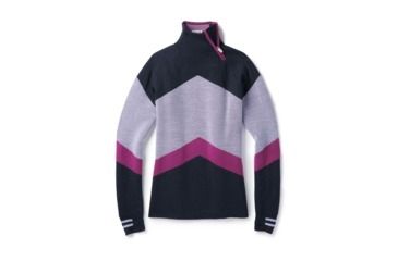 Image of Smartwool Dacono Ski Funnel Neck Sweater-Women's, Deep Navy Heather, Extra Large, SW000328108-XL