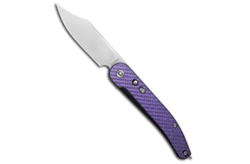 Image of Daggerr Knives Daggerr Knives Navaja Clasico Button Lock Knife Purple CF 5.6" Satin M390, Purple, Bohler M390, adult, BHQ-228497