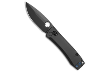 Image of Daggerr Knives Nightmare 63 MagnaCut Folding Knife, 2.55in, CPM MagnaCut, Drop Point Blade, Titanium, Black Handle, Thumb Hole, Black/Black, 5.625 inch, BHQ-217315