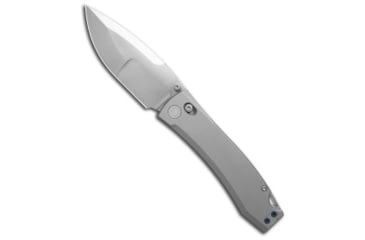 Image of Daggerr Knives Nightmare Folding Knife, 4.00in, CPM MagnaCut, Drop Point Blade, Titanium, Gray Handle, Satin, Drop Point, Gray/Gray, 9.00 inch, BHQ-217307