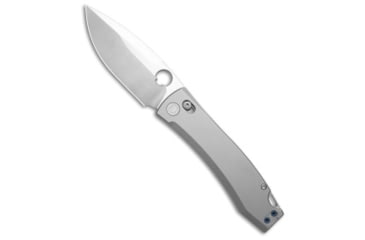Image of Daggerr Knives Nightmare MagnaCut Folding Knife, 4.00in, CPM MagnaCut, Drop Point Blade, Titanium, Gray Handle, Satin, Crossbar, Gray/Gray, 9.00 inch, BHQ-217305