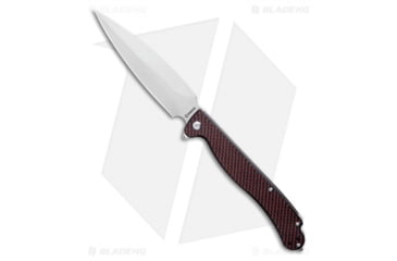 Image of Daggerr Knives Vendetta Folding Knife, 5.00in, D2, Dagger Blade, Carbon Fiber, G-10, Black/Red Handle, Black/Red/Gray, 11.12 inch, BHQ-126223