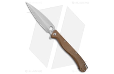 Image of Daggerr Knives Vendetta Folding Knife, 5.00in, VG10, Dagger Blade, Micarta, Brown Handle, Brown/Gray, 10.90 inch, BHQ-179370