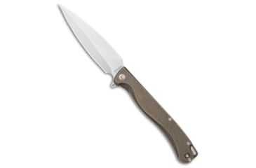 Image of Daggerr Knives Vendetta Folding Knife, 5.00in, Bohler M390 Stainless Steel, Dagger Blade, Titanium, Bronze Handle, Bronze/Gray, 11.00 inch, BHQ-176999