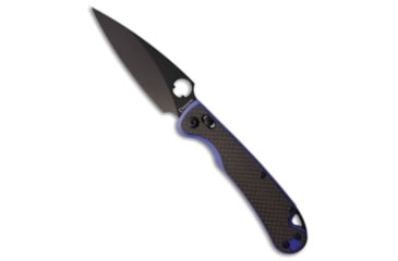 Image of Daggerr Knives Zhalo Folding Knife, 3.875in, D2, Spear Point Blade, Carbon Fiber, G-10, Black/Blue Handle, Black/Blue/Black, 8.625 inch, BHQ-213365