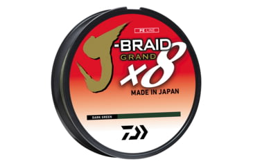 Image of Daiwa J-Braid Grand 10#, 150yd spool dark green included with free braid scissors included in package, JBGD8U10-150DG-LC