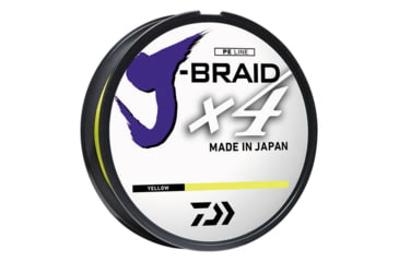 Image of Daiwa J-Braid 4X Braided Line w/ Bulk Spool, 3000yds, 40lb, Fluorescent Yellow, JB4U40-3000FY