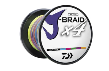Image of Daiwa J-Braid 4X Braided Line w/ Bulk Spool, 3300yds, 10lb, Multi-Color, JB4U10-3300MU