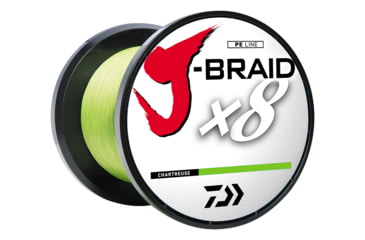 Image of Daiwa J-Braid 8X Braided Line w/Bulk Spool, 3000yds, 10lb, Chartreuse, JB8U10-3000CH
