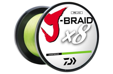Image of Daiwa J-Braid 8X Braided Line w/Bulk Spool, 3000yds, 65lb, Chartreuse, JB8U65-3000CH