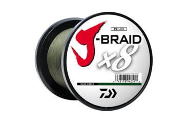 Image of Daiwa J-Braid 8X Braided Line w/Bulk Spool, 3000yds, 65lb, Dark Green, JB8U65-3000DG