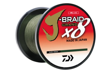 Image of Daiwa J-Braid x8 Grand Braid Line w/Bulk Spool, 3000yds, 120lb, Dark Green, JBGD8U120-3000DG