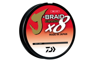 Image of Daiwa J-Braid x8 Grand Braid Line w/Filler Spool, 300yds, 65lb, Gray Light, JBGD8U65-300GL