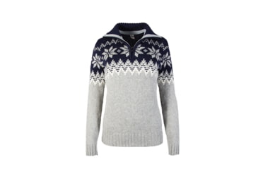 Image of Dale of Norway Myking Sweater - Womens, Light Charcoal / Off White / Navy, Extra Large, 93011-C-XL