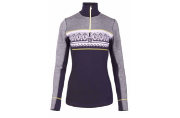 Image of Dale of Norway Rondane Sweater - Womens, Smoke/Navy/Yellow, Extra Large, 92681-Q-XL