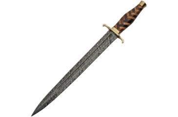 Image of Damascus Braided Damascus Sword, 14.5 unsharpened Damascus steel blade, Braided olive and walnut wood handle, DM-5020