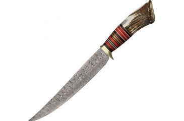 Image of Damascus Crown Bowie Fixed Knife DM1059