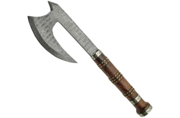 Image of Damascus Hatchet Rosewood, 15 1/4in Overall, 7in Damascus Steel Axe Head With 1in Double Edge Sharpened Spike, Rosewood Handle, DM-1107